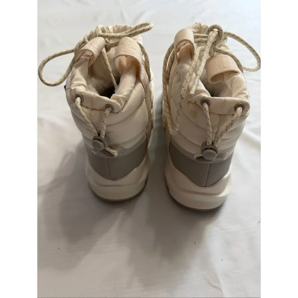 The North Face Thermoball Lace-Up Waterproof Boot Off White/Cream Women's Size 8